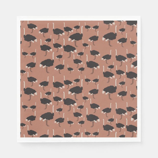 Serviette En Papier Motif d'illustration Ostrich Bird (Devant)