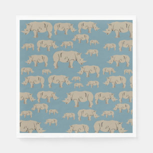Serviette En Papier Motif d'illustration Rhinoceros Rhino