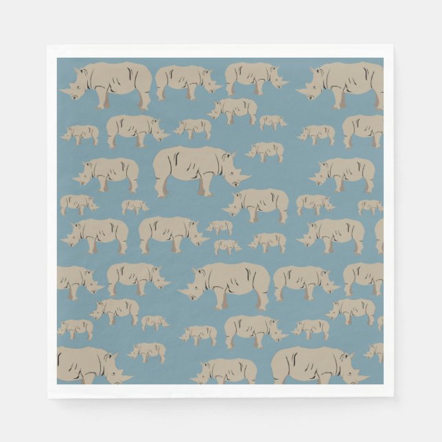 Serviette En Papier Motif d'illustration Rhinoceros Rhino (Devant)