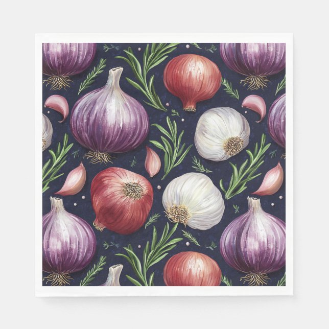 Serviette En Papier Motif d'oignons moderne (Devant)