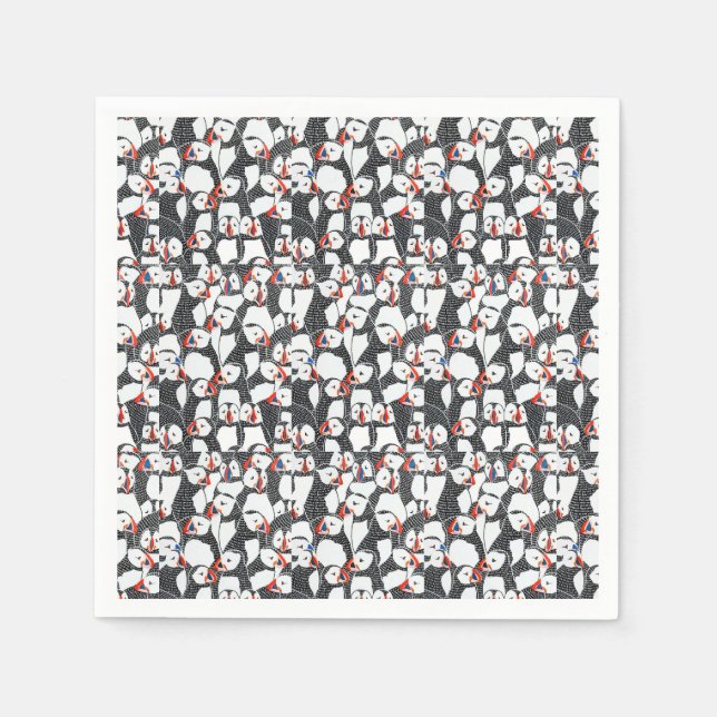 Serviette En Papier Motif d'oiseau de Puffin (Devant)