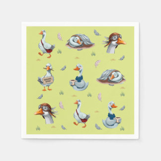 Serviette En Papier Motif drôle d'oies – Impression fantaisiste d'oie