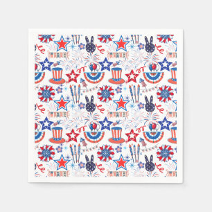 Serviette En Papier motif du 4 juillet 01x4