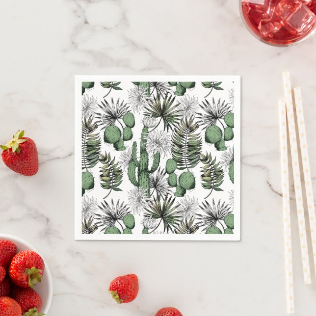 Serviette En Papier Motif du désert de Cactus (En situation)