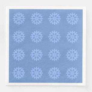 Serviette En Papier Motif du festival d'hiver Blue Snowflake