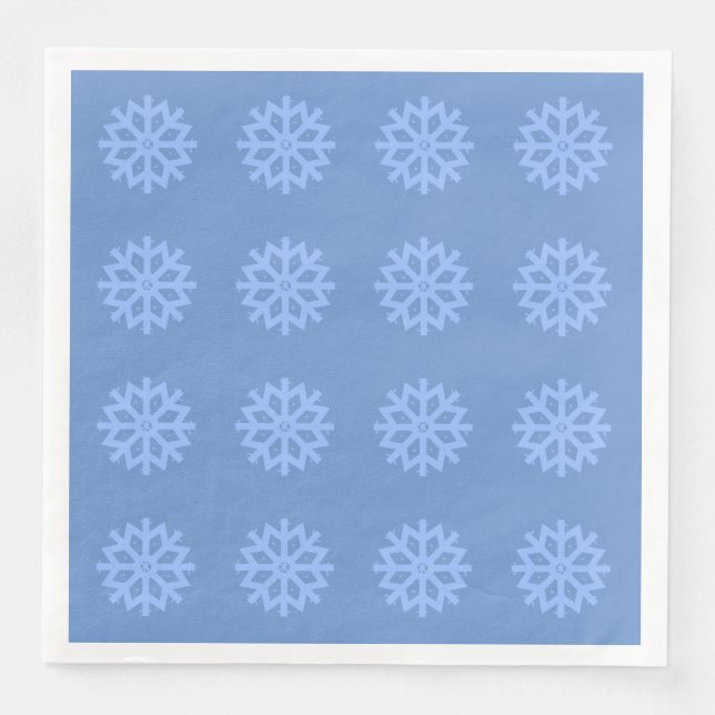 Serviette En Papier Motif du festival d'hiver Blue Snowflake (Devant)