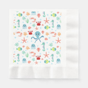 Serviette En Papier Motif du monde marin