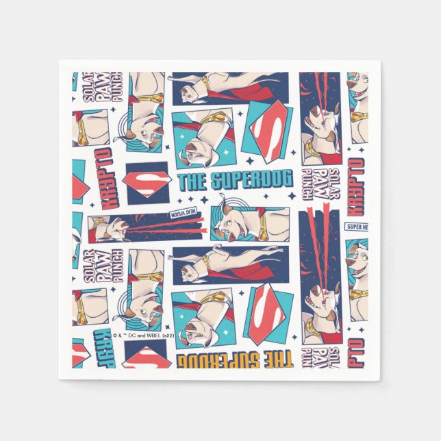 Serviette En Papier Motif du panneau de dessin Krypto (Devant)