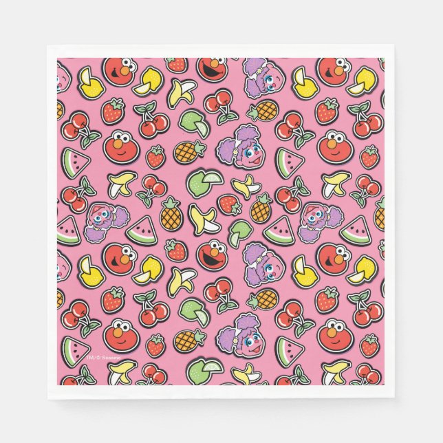 Serviette En Papier Motif Elmo & Abby Cadabby (Devant)