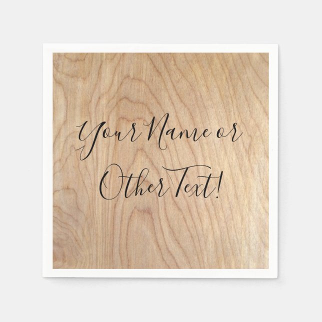 Serviette En Papier Motif en bois brut moderne rustique imprimé (Devant)