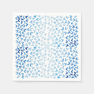 Serviette En Papier Motif en couleur bleu Shibori sur blanc