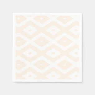 Serviette En Papier Motif en diamant beige et blanc