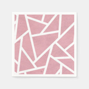 Serviette En Papier Motif en mosaïque corail et blanc