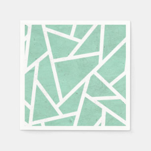 Serviette En Papier Motif en mosaïque verte et blanche