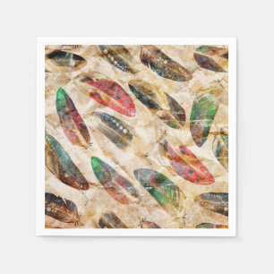 Serviette En Papier Motif en plumes de Boho