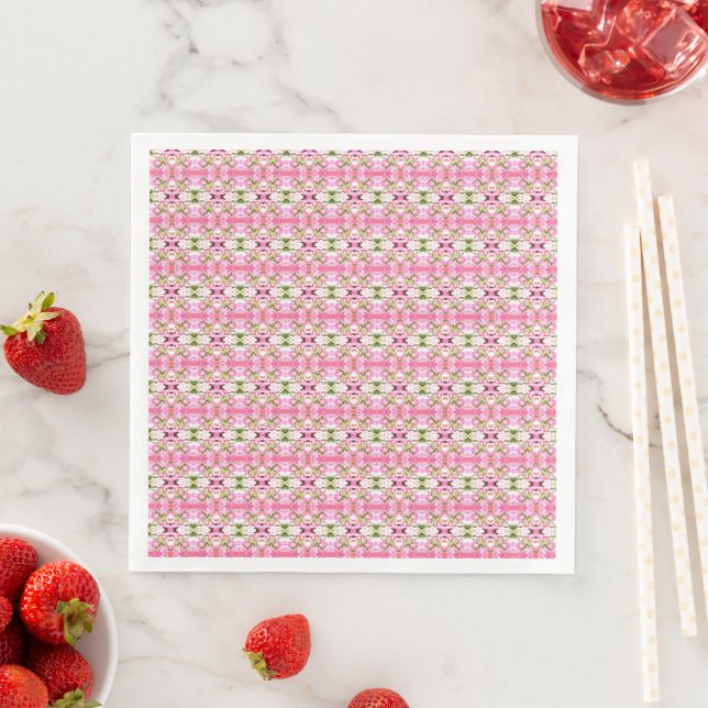 Serviette En Papier Motif En Rose (En situation)