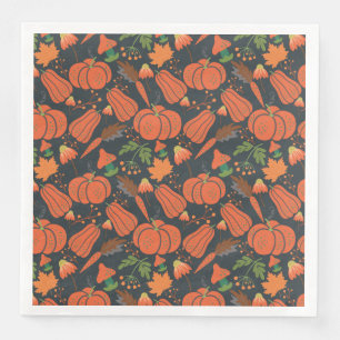 Serviette En Papier Motif et carottes citrouille rouge sans soudure