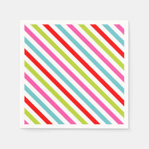 Serviette En Papier Motif festif - Rayures rétro de vacances