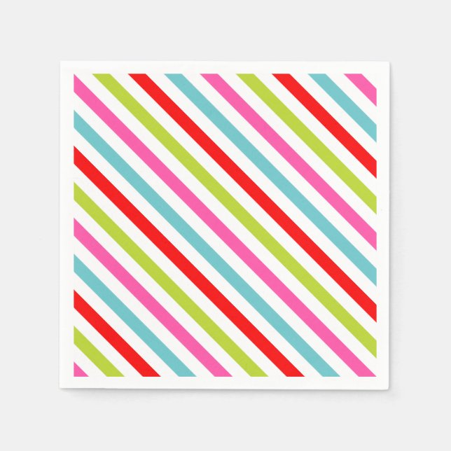 Serviette En Papier Motif Festif - Retro Holiday Stripes (Devant)