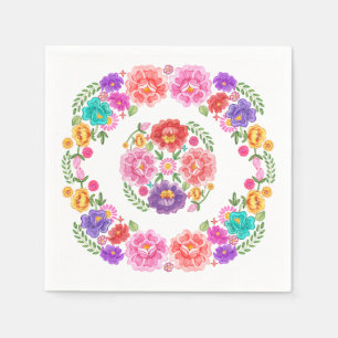 Serviette En Papier Motif Fête Florale Tendance Sénorita Mexicaine