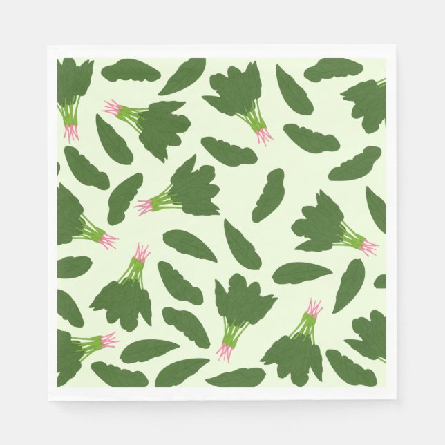 Serviette En Papier Motif Feuille Green Spinach (Devant)