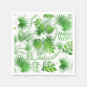 Serviette En Papier motif Feuille vert 3D 01A