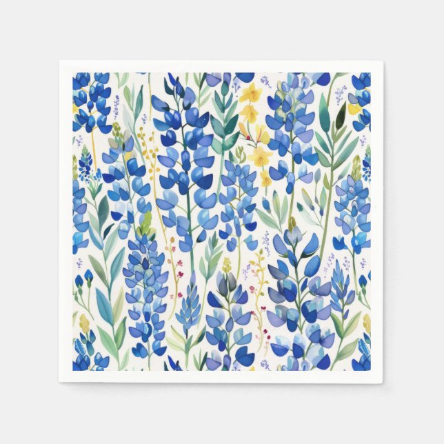 Serviette En Papier Motif Fleur sauvage du Texas Bluebonnet (Devant)