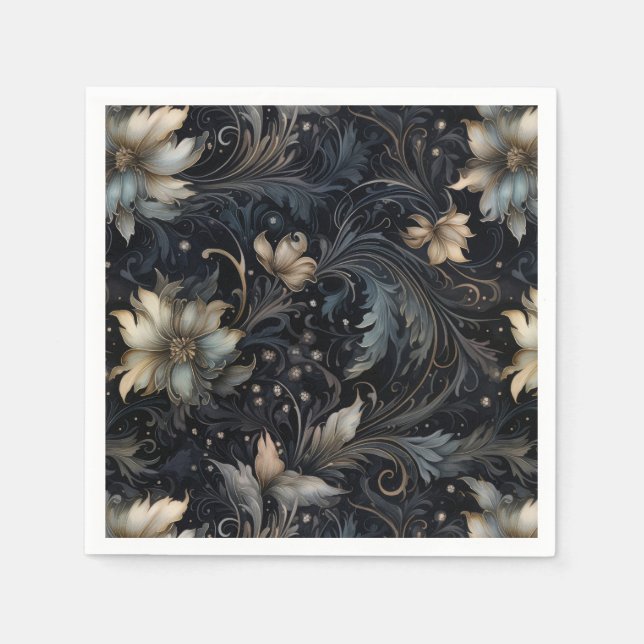 Serviette En Papier Motif floral abstrait gothique (Devant)