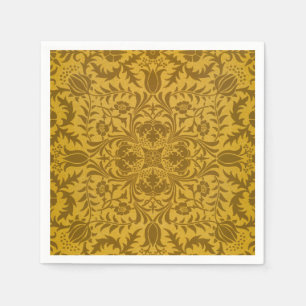 Serviette En Papier Motif floral doré orné avec symétrie