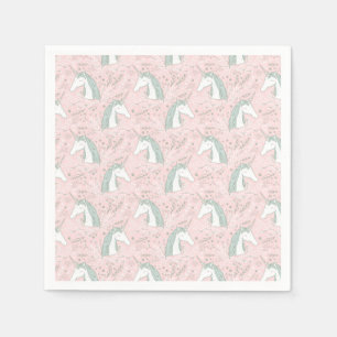 Serviette En Papier Motif floral doux de licorne