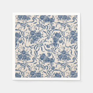 Serviette En Papier Motif floral en ivoire vintage moderne chic de