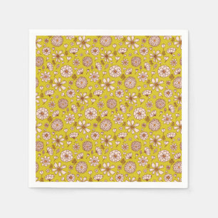 Serviette En Papier Motif floral jaune sans joint