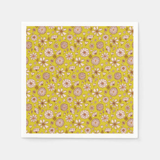 Serviette En Papier Motif floral jaune sans joint
