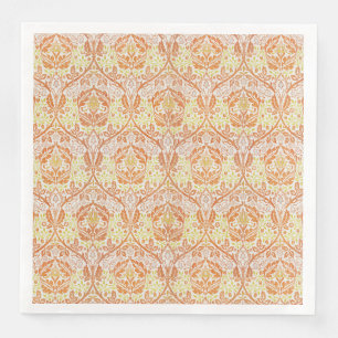 Serviette En Papier Motif floral orange élégant