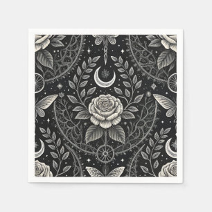 Serviette En Papier Motif floral papillon gothique (4)