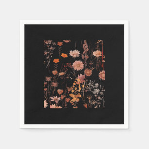 Serviette En Papier Motif floral - Whimsigoth Cottagecore foncé
