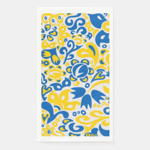 Serviette En Papier Motif folklorique aux couleurs du drapeau ukrainie