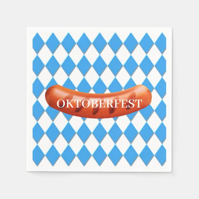 Serviette En Papier Motif géométrique bavarois papier Oktoberfest (Devant)