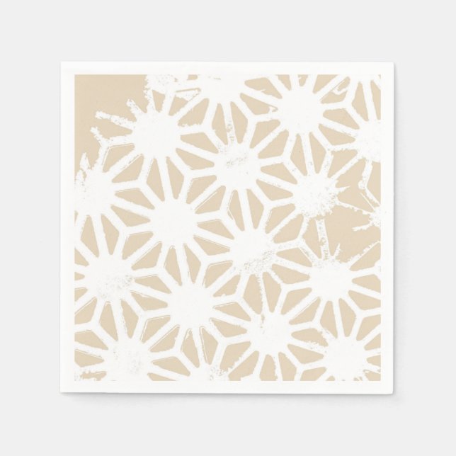 Serviette En Papier Motif géométrique beige (Devant)