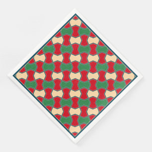 Serviette En Papier Motif géométrique de Cravate rouge rouge vert Orie