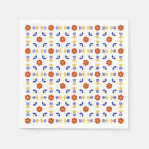 Serviette En Papier Motif géométrique de fleur au néon d'art popula