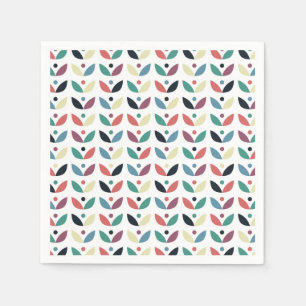 Serviette En Papier Motif géométrique floral d'art populaire