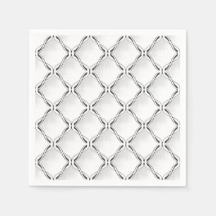 Serviette En Papier Motif géométrique noir et blanc.
