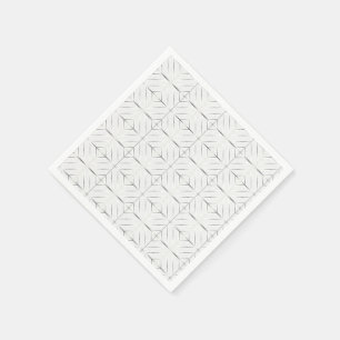Serviette En Papier Motif géométrique Silver tendance Art blanc élégan