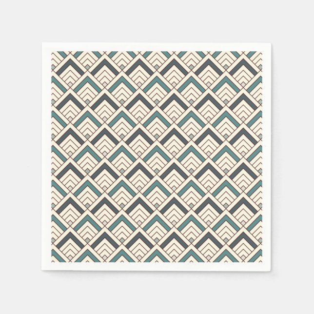 Serviette En Papier Motif géométrique turquoise (Devant)