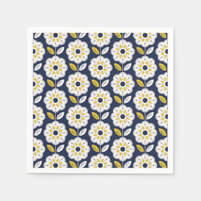 Serviette En Papier Motif géométrique vintage (Devant)