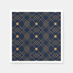 Serviette En Papier Motif Gold art déco sur arrière - plan bleu foncé