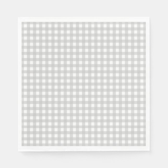 Serviette En Papier Motif gris En vichy (Devant)