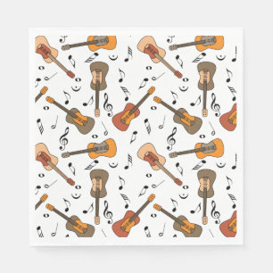 Serviette En Papier Motif Guitare Music Notes