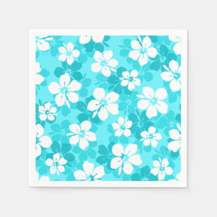Serviette En Papier Motif Hibiscus bleu tropical